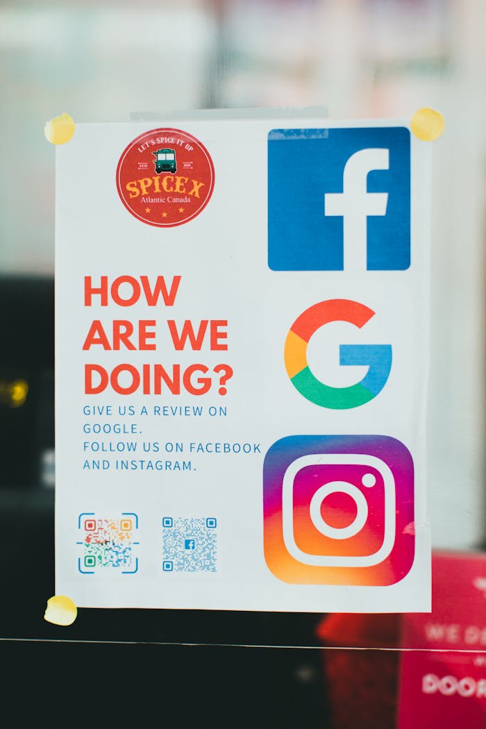 journey Poster encouraging reviews on Google, Facebook, and Instagram.